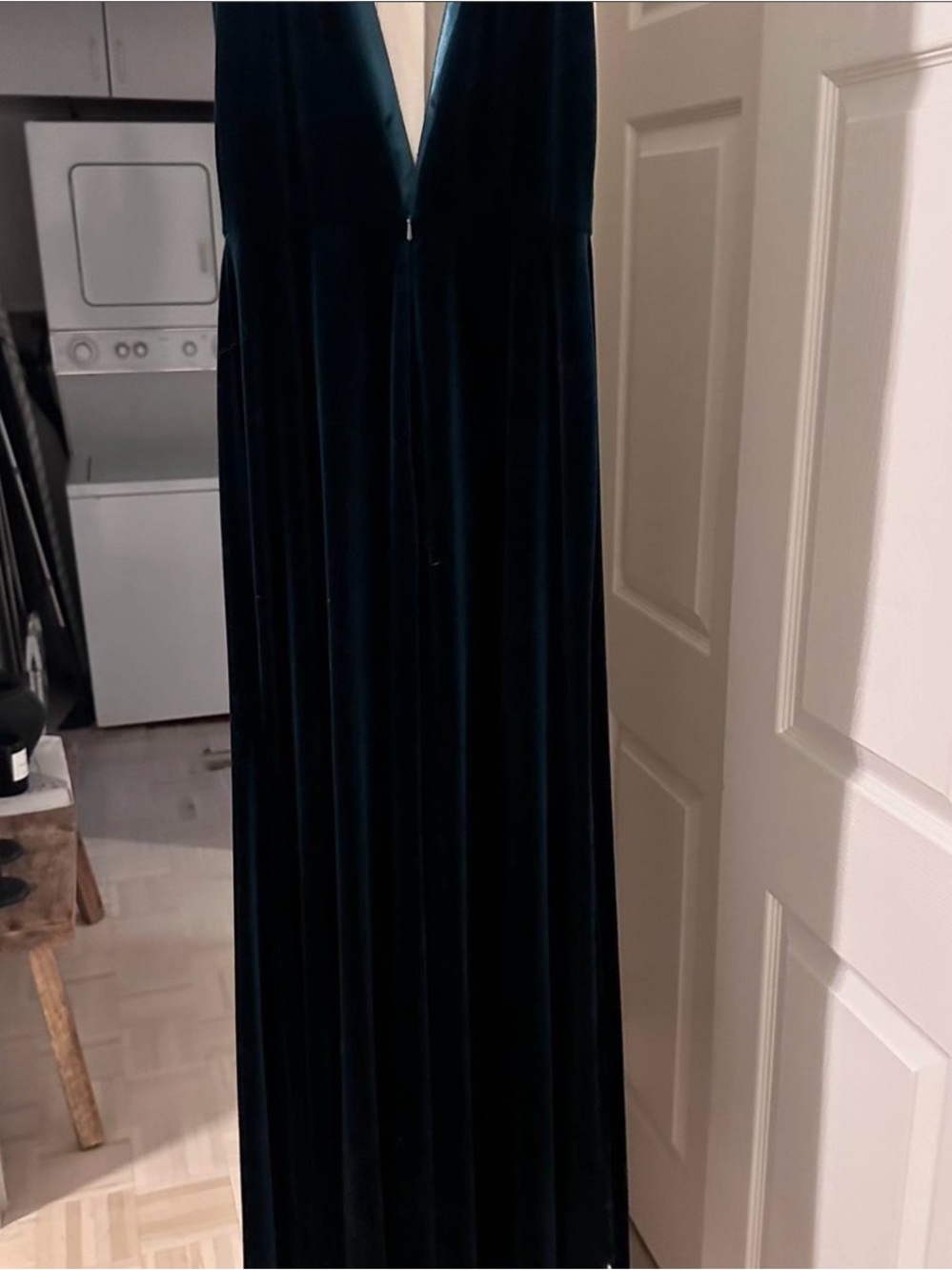 Jenny Yoo Emerald Green Strapless Velvet Gown - Picture 5 of 5